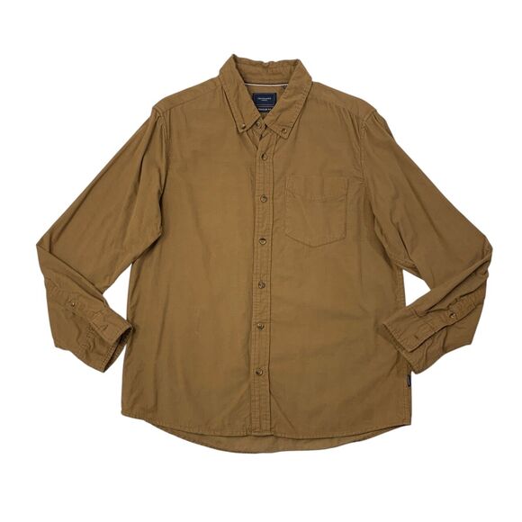 7 Diamonds Shirt Mens L Large Earth Corduroy Cotton Button Down Regular Fit - Picture 1 of 10